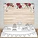 Allenjoy 7x5ft Soft Fabric Rustic Wood Flowers Backdrop Baby Kids Birthday Party Decoration Banner Red Floral Wooden Texture Board Durable Background for Bridal Shower Wedding Photography Photo Booth