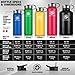 Stainless Steel Water Bottle & Thermos: 18 Oz. Double Walled Vacuum Insulated Wide Mouth Travel Tumbler, Reusable BPA Free Twist Lid Bottles for Hot or Cold Liquid: Bonus Flip & Straw Lids - Black