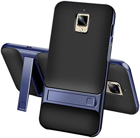 OnePlus 3/3T Back Cover Case - Ultra Slim Dual Layer Hybrid Shockproof Rugged Non-slip Protective Cover[Soft TPU and Hard PC]With Kickstand for OnePlus 3/3T - Navy Blue