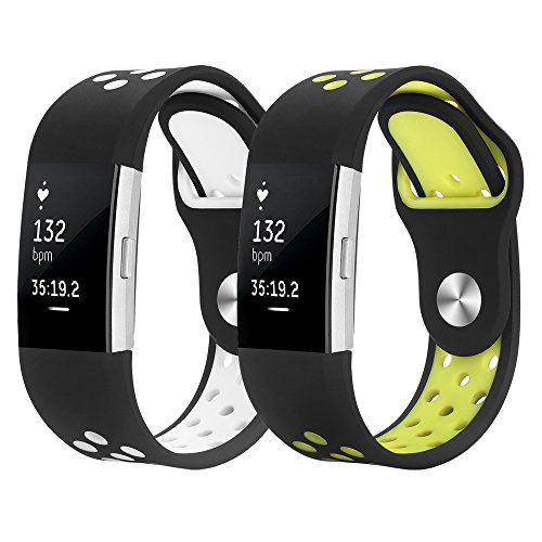 Band for Fitbit Charge 2 , Hanlesi Silica gel Soft Silicone Breathable Adjustable Fashion Replacement Sport Strap Band for Fitbit Charge 2 Smartwatch Heart Rate Fitness Wristband(2017 NEW)