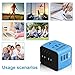 [Upgraded] Universal Travel Adapter International Power Adapters European Adapter, 3 USB & Type C Charger, All in One Adapter Wall Charger for US UK AUS EU Asia Phone/Laptop 150+Countries, Blue