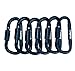 Makhry 6PCS Aluminum D-Ring Locking Carabiner Clip Spring Snap Hook Camping Hooks Keychain Carabiner Hooks (Black)