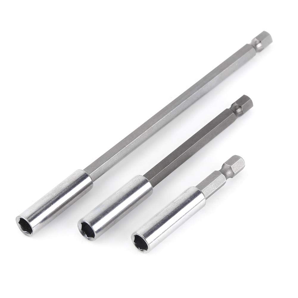 Screwdriver Extension Bar,3pcs Electrical Drill Screwdriver Extension Bar Magnetic Bit Holder 1/4" Shank Tool