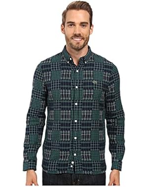 Lacoste Men's L!ve Long Sleeve Multi Pattern Flannel Shirt