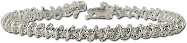 Diamond Swirl Link Bracelet (SI2-I1-Clarity, H-I-Color) 1.00 Carat tw in 14K White Gold