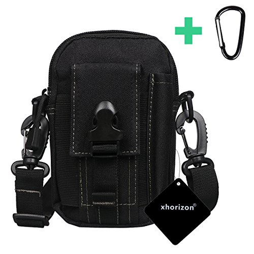 xhorizon TM SR Universal Multipurpose Big Capacity Tactical MOLLE Pouch EDC Utility Gadget Pouch Waist Bag Smart Phone Holster Shoulder Saddlebag for Camping Hiking Hunting Fishing Gear