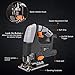 TACKLIFE Classic 5.0 Amp 3000SPM Jigsaw, Adjustable Speed (1-6 dial) & Bevel Angle (0°-45°), 118-inch Cord Length, Pure Copper Motor, Dust Extractor, Rip Fence - PJS03A
