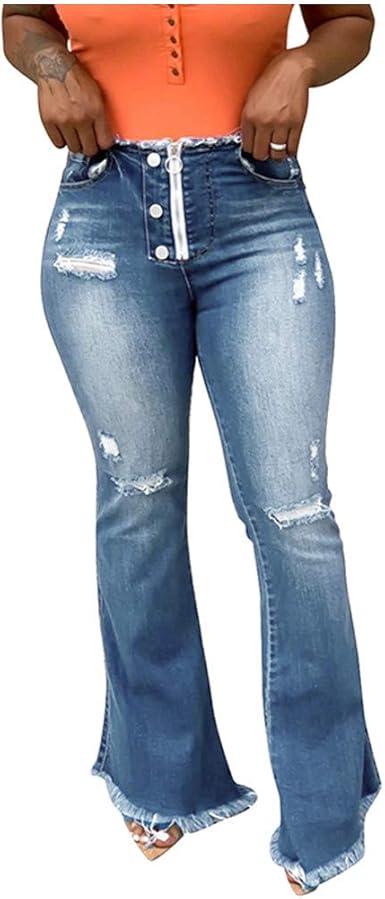 plus size denim slacks