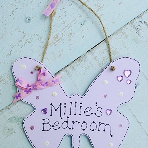 Personalised handmade butterfly door room plaque keepsake gift