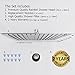 Premium Rain Shower Head 12 Inch Square Ultra-Thin Luxury Spa Experience, High Pressure Full Body Cover, Adjustable Rainfall Showerhead, Stainless Steel 304 Chrome Finish, Silicone Nozzles by Happy-li