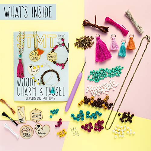 STMT DIY Wooden Charm & Tassel Jewelry Kit, Design & Create 10