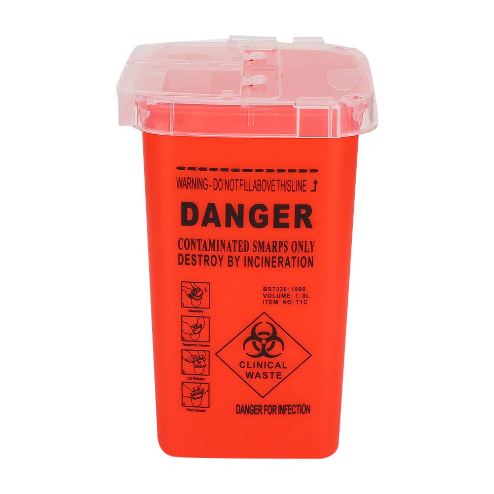 Sharps Container, Disposable Tattoo Supplies Small Sharps Needle Disposal Containers, Durable Sharps Disposal Sharps Containers for Home Use and Travel Use(2#)