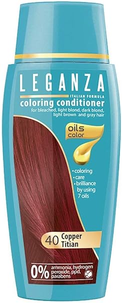 Leganza Coloring Conditioner Color 40 Copper Titian With 7 Natural Oils Ammonia And Paraben Free Amazon Co Uk Beauty