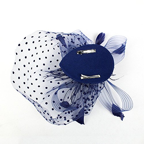 AfterSo Apparel Fascinators Hat Flower Mesh Ribbons Feathers for Women Tea Party Bridal Headband