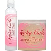 Kinky Curly Knot Today Leave In Conditioner/Detangler 8 oz + Curl Custard Gel 8 oz