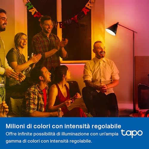 L430P Lampadina Alexa P45 Multicolore Lampadina Smart, Ultra-Dimmerabile, 2500-6500K, Sync Musica, Illuminazione Automatica del Bioritmo, Programazione & Timer, Controllo da App, Alexa e Google