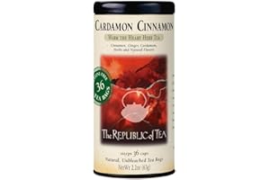 The Republic of Tea - Cardamon Cinnamon Herbal Tea, 36 Tea Bag Tin, Naturally Caffeine-Free