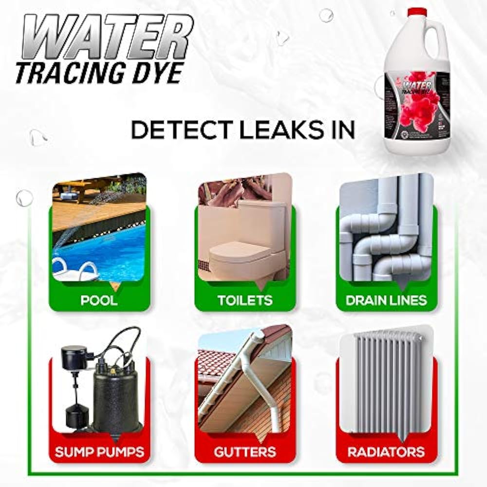 Green Water Tracing & Leak Detection Flourescent Dye 1 Gallon Home eBay