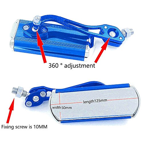 Youzpin 2Pcs Adjustable 360 Dgree Rotating Mountain Road Bike Safty Rear View Mirror, Flexibility Bicycle Handlebar Rearview Mirror Cycling Wide Angle Handlebar End Rear Back View Aluminum - Thumbnail 6
