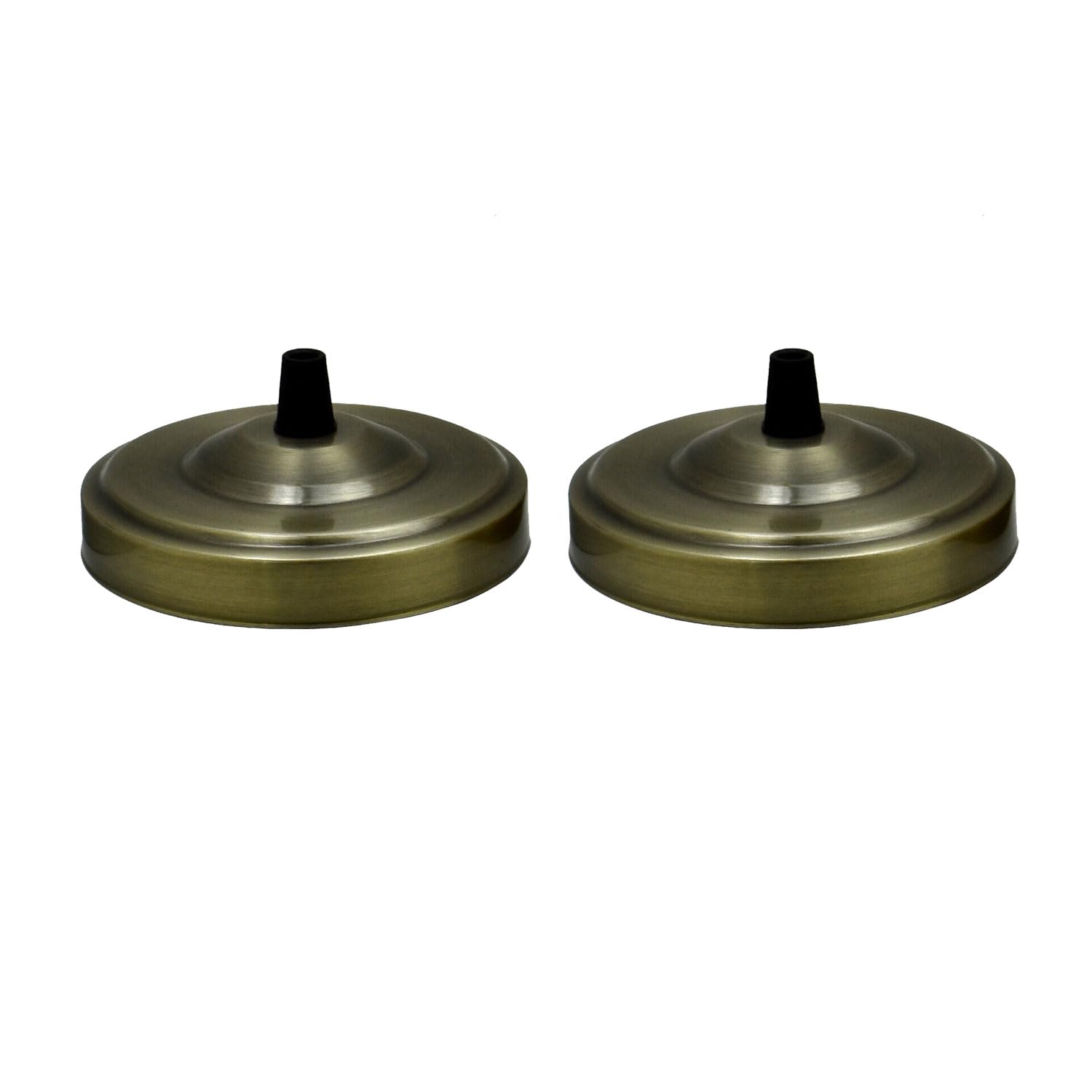 DC VOLTAGE Single Point Ceiling Light Fitting Plate for Pendent Lights, 108mm Metal Antique Side Fitting Ceiling Rose with Accessories for Ceiling and Wall Lamp (Green Brass - 2 Pack)