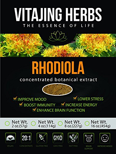 Organic Rhodiola Rosea Extract Powder (2oz / 57gm), 20:1 Concentration (Also Known As Roseroot, Golden Root)
