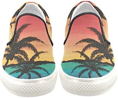 D-Story Palm Tree and Sea Men's Slip-on Canvas Shoes Fashion Sneaker