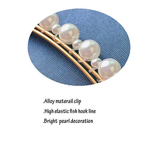 12PCS Elegant Hairpins Hair Accessory for Girls Women Lady Bridal Weeding White Pearl Jewelry Flower Hair Clips Pins Barrettes (Gold Hair Clips) - Thumbnail 2