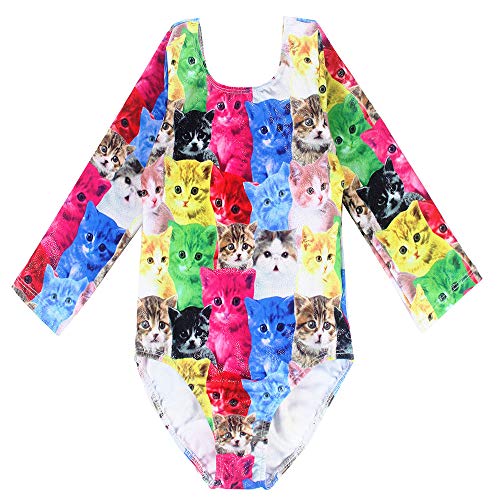 image for Midout Leotards For Girls Gymnastic 8t 9t 3/4 Long Sleeve One-piece Sp