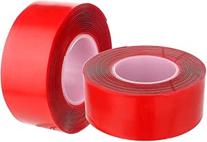 Gebildet Extrafuerte Cinta Adhesiva Doble Cara Acrílica, Resistente al Calor y Agua, Ideal para la Industria Automóvil y para el Hogar, 1 mm de ...