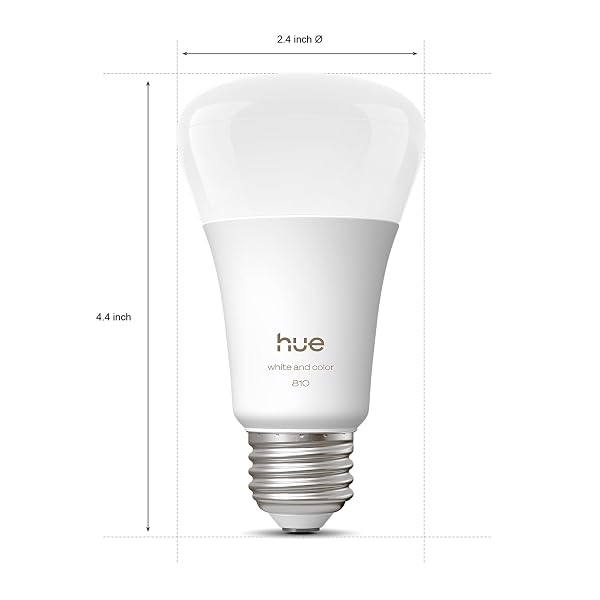 PHILIPS HUE SMART LED A19 BULB, 3 PACK, WHITE & COLOR AMBIANCE, E26 BASE, 7.2W, FULL SPECTRUM LIGHT 1000K-20000K, 810 LUMENS, DIMMABLE LED BULBS, WORKS WITH ALEXA, GOOGLE & APPLE HOME