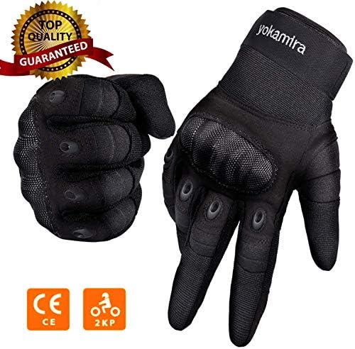 yokamira Gants de Moto Homologué CE, Gants Scooter Plein-Doigt Écran Tactile Mi Saison, Gants Tactiques de Sport en Plein Air Femme et Homme pour Motocross, Combat, Escalade, Camping, Chasse, Vélo