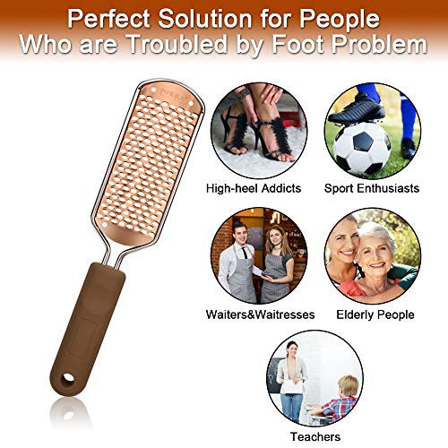 Foot File Callus Remover - INFILILA Pedicure Foot File Feet Callus Remover Large Foot Rasp Foot Scrubber Professional Stainless Steel Callus File for Wet and Dry Feet
