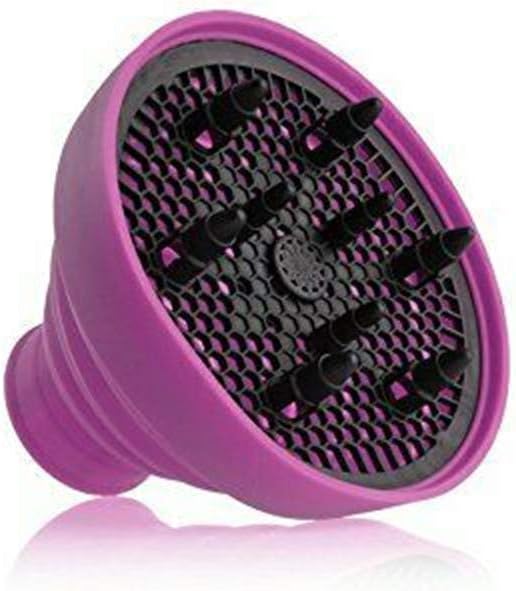 Diffuser for Hair Dryer, Collapsible Dryer Hair Diffuser Attachment Ionic Blow Dryer Quick Drying Portable Travel Folding Lightweight Silicone Diffuser(Purple)