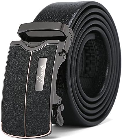 Men's Ratchet Leather Belt with Automatic Buckle | Adjustable Slide Belt for Men | Interchangeable Alloy Buckle of Men Belt 35MM 125CM - Dante