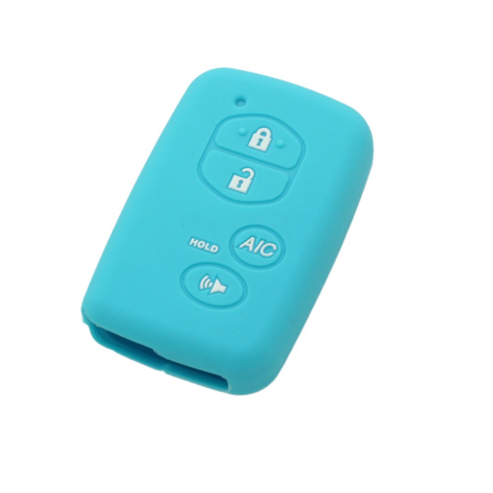 BROVACS Silicone Cover Protector Case Holder Skin Jacket Compatible with TOYOTA 4 Button Smart Remote Key Fob CV2406 Light Blue