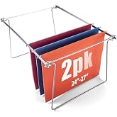 Officemate Hanging File Frame for Letter Size Hanging Folders, Adjustable Steel Drawer Organizer for Desks, Cabinets and Shelves, 24 to 27 Inch, Set of 2