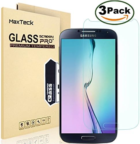 [3 Pack] SamSung S4 Screen Protector, MaxTeck 0.26mm 9H Tempered Shatterproof Glass Screen Protector Anti-Shatter Film for Samsung Galaxy S4 I337 I545 M919 I9500 L720