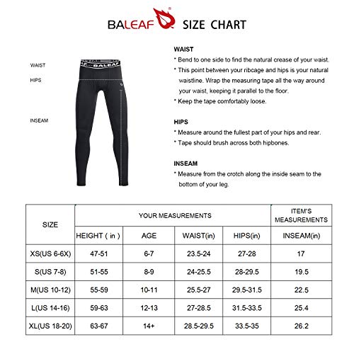 image for Baleaf Youth Boys' Compression Thermal Baselayer Sport Basketball Tigh