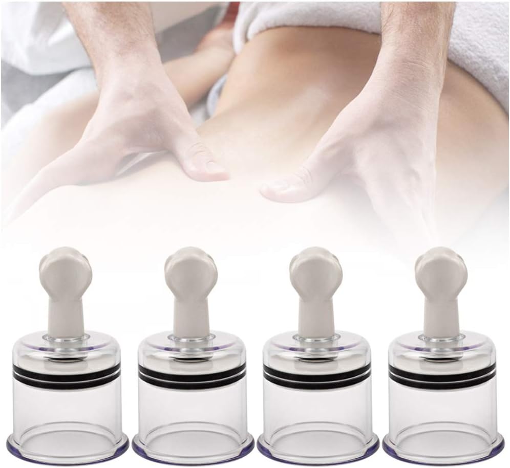 HIXGB Vacuum Cupping Therapy Set - 4 Pcs Negative Pressure Suction Type Hand Twist Cupping Body Massage Muscle Joint Soreness Relief - for Home Office