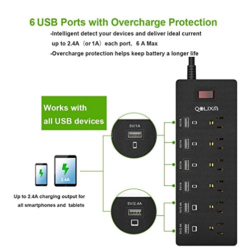2 QOLIXM+Outlets+Charging+Protector+Extension