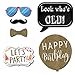Birthday Photo Booth Props - 41-pc Kit with 8 x 10-Inch Sign, 60 Adhesive Pads, 45 Sticks