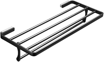 ZHANWEI Estantería de Baño Ducha Negro Plegable Toallero ...