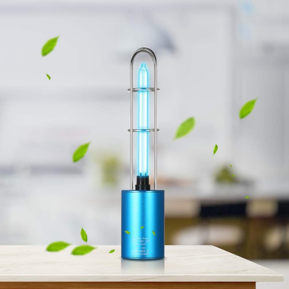 Sterilization Lamp, Huiming Portable UV Mobile Sanitizer Disinfect Light Ultraviolet Germicidal Lamp for Car Home Pet Blue