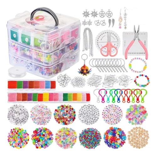 Conjunto pulseira infantil com contas faça você mesmo pulseira com contas, contas de joias, adequado para crianças e meninas