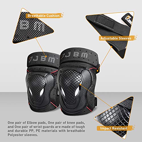 image for JBM international JBM 7 Pieces Protective Gear Set - Bike Helmet for 
