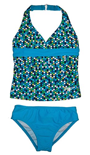 Speedo Girl's Geometric Halter Tankini 2 Piece Swimsuit