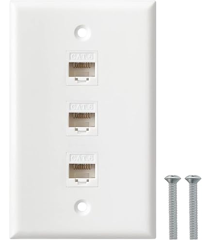 Riteav – 1 Port CAT5e Ethernet bianco 1 porte USB 3 a-a parete