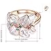 Winter.Z Noble and Elegant Ladies Jewelry Popular Explosion Models Austria Crystal Rose Gold Petal Ring Wedding