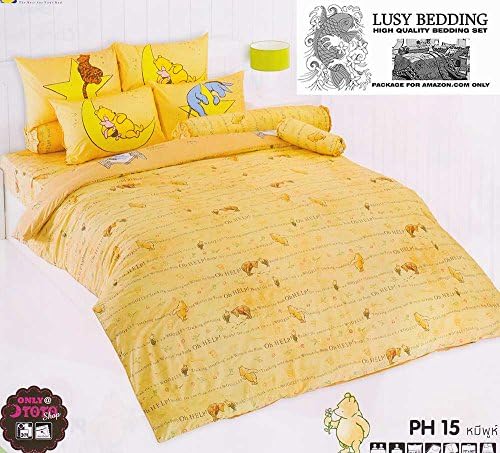 Disney Winnie the Pooh Official Licensed Bedding Set, Bed Sheet, Pillow Case, Bolster Case (Not Included Comforter) toto PH15 Set C (KING 72"x78") with "Lusy Bedding" Label