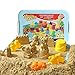 MOTION SAND Play Sand , 2.2LBS of Natural Sand and Motion Circus Playset with 16 Pcs Molds Kit, Non-Toxic Sand for Kids